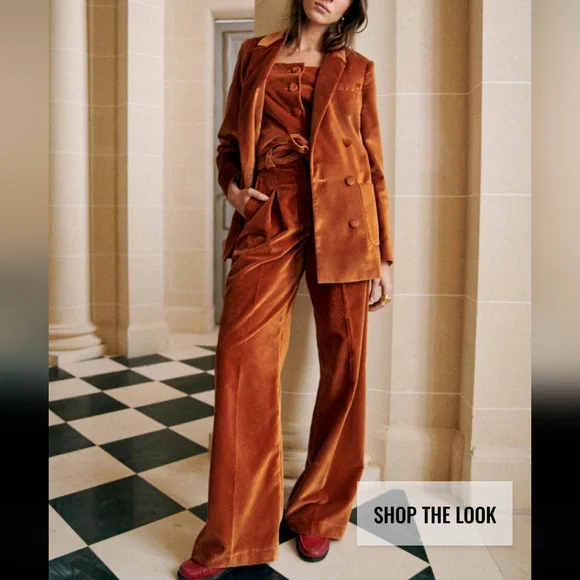 Sezane Michele Brown Velvet Jacket - Picture 2 of 13